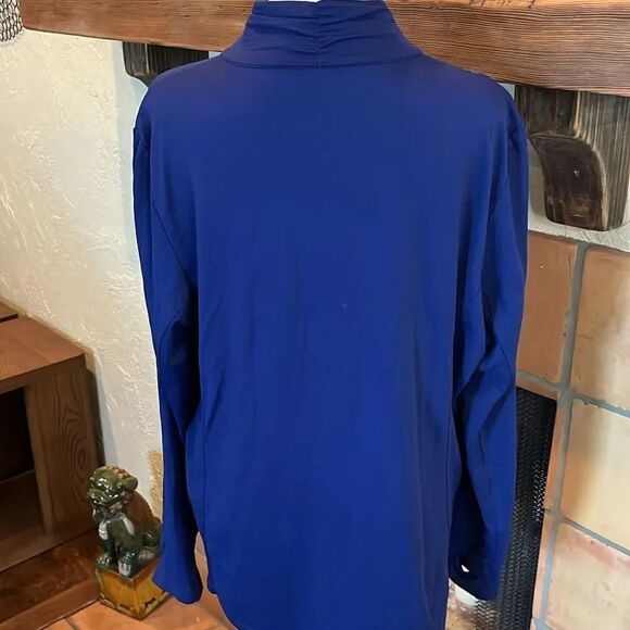 Ibkul Navy Blue 1/2 Zip Mock Neck Pullover, size XL - Picture 5 of 8